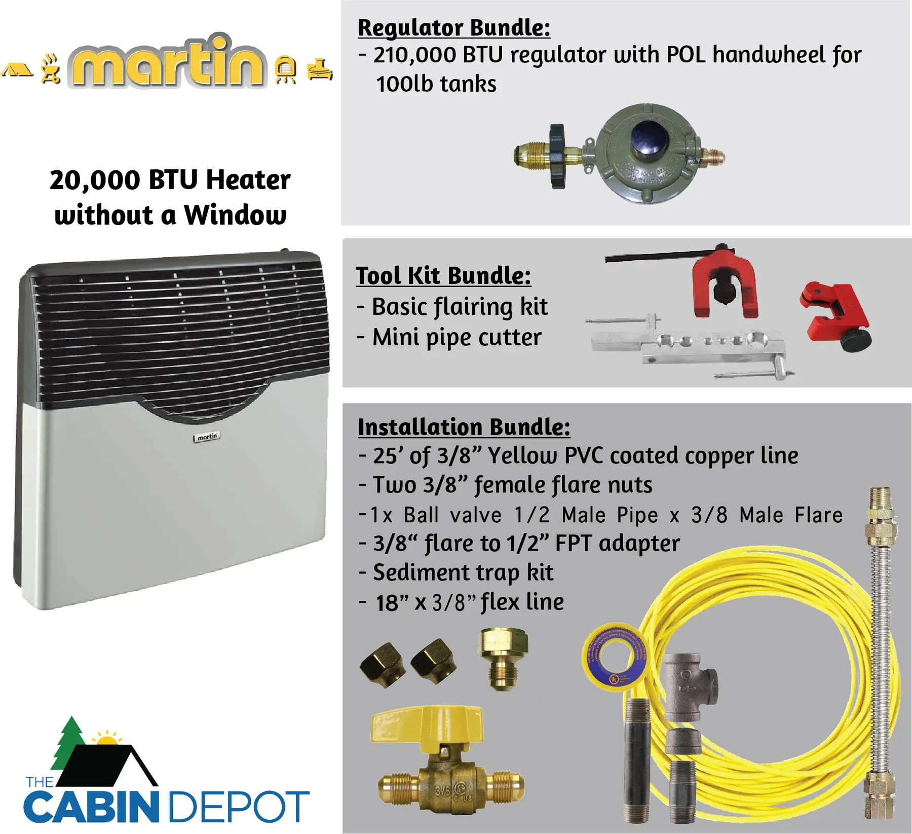 Martin 20000 BTU Propane Direct Vent Heater MDV20P