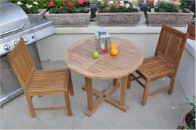 Montage Saratoga 3-Piece Bistro Set, Crafted In Solid Teak, Delivered Free In 5 - 9 Working Days.