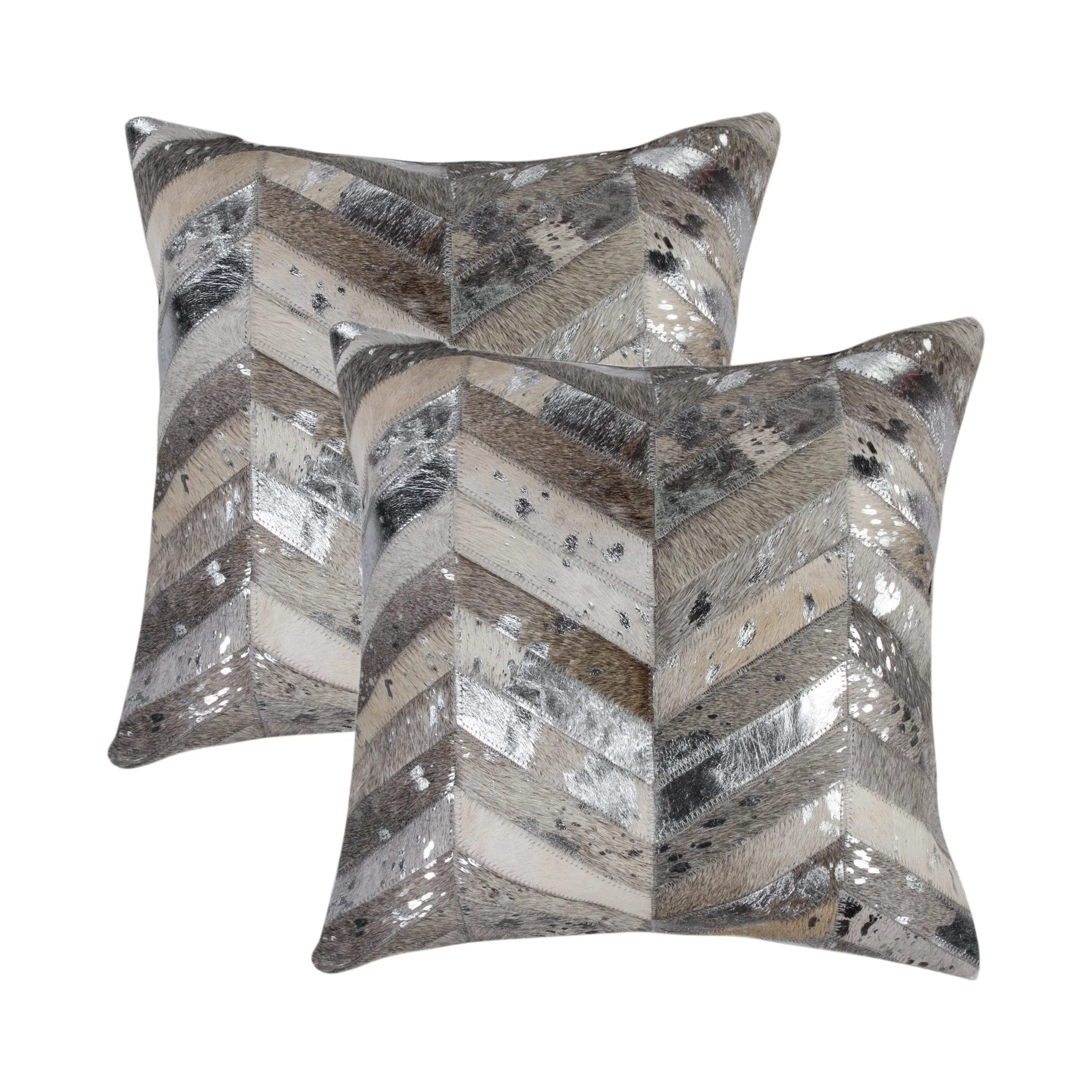 Natural Home Decor Torino Chevron Cowhide Pillow-2-Piece