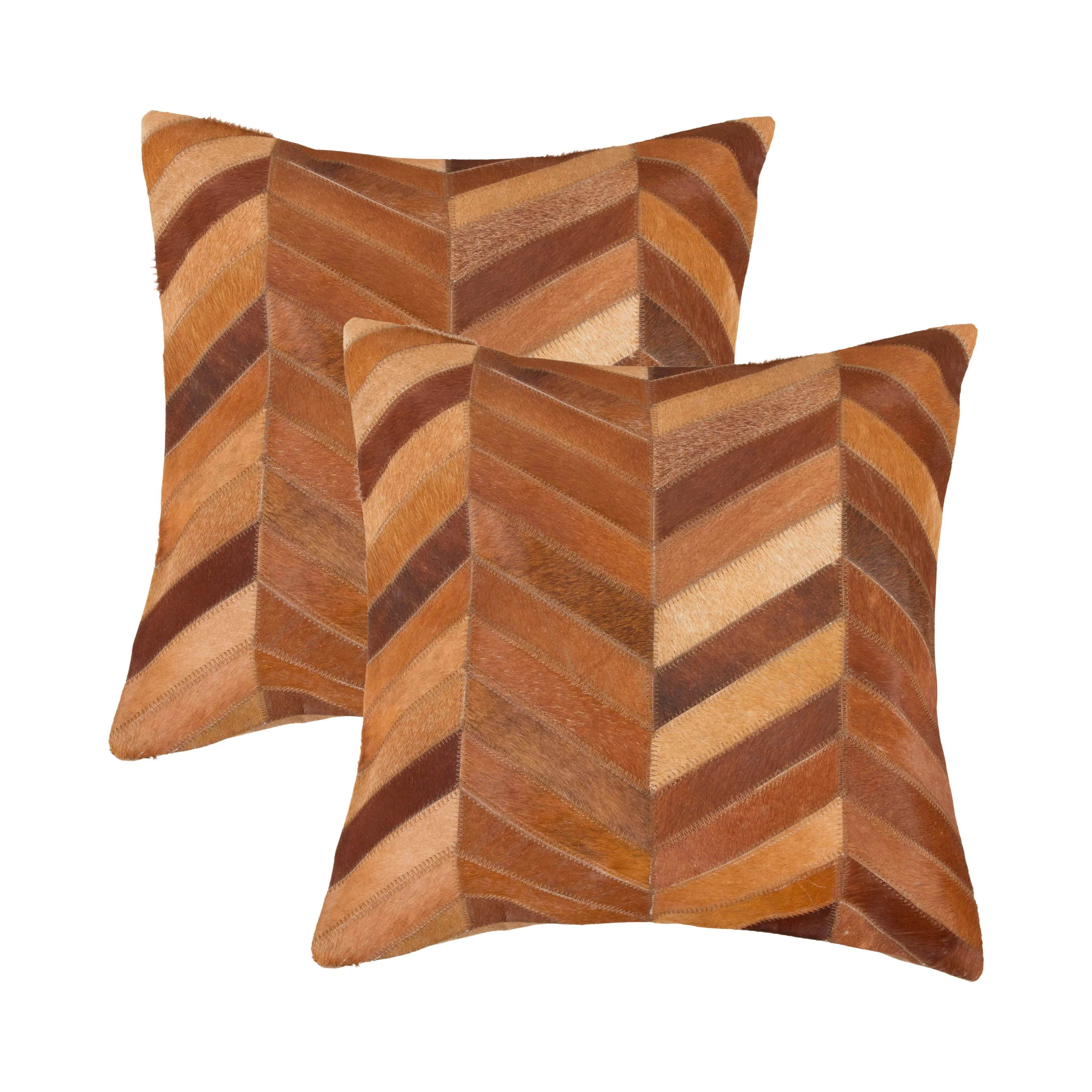 Natural Home Decor Torino Chevron Cowhide Pillow-2-Piece