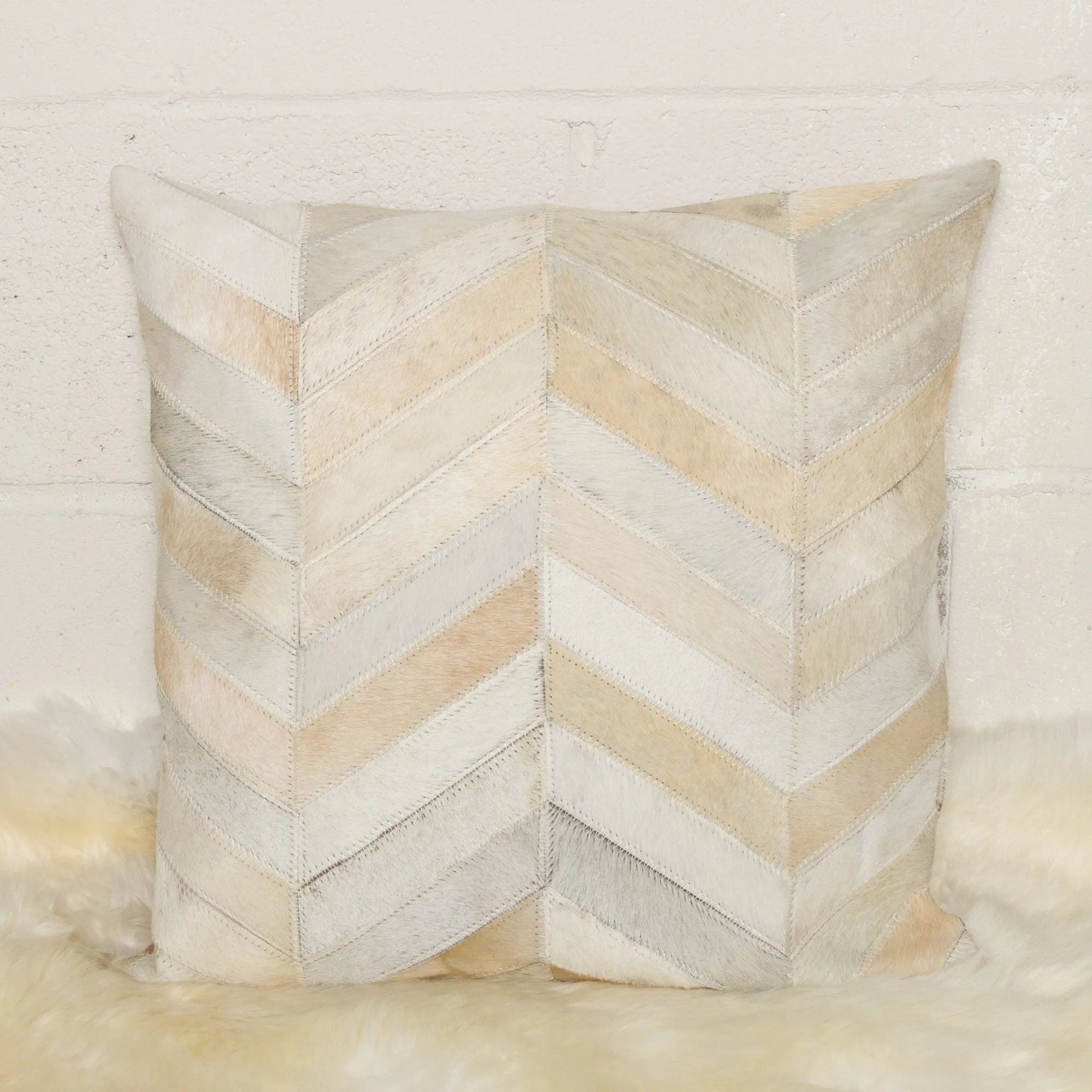 Natural Home Decor Torino Chevron Cowhide Pillow-2-Piece