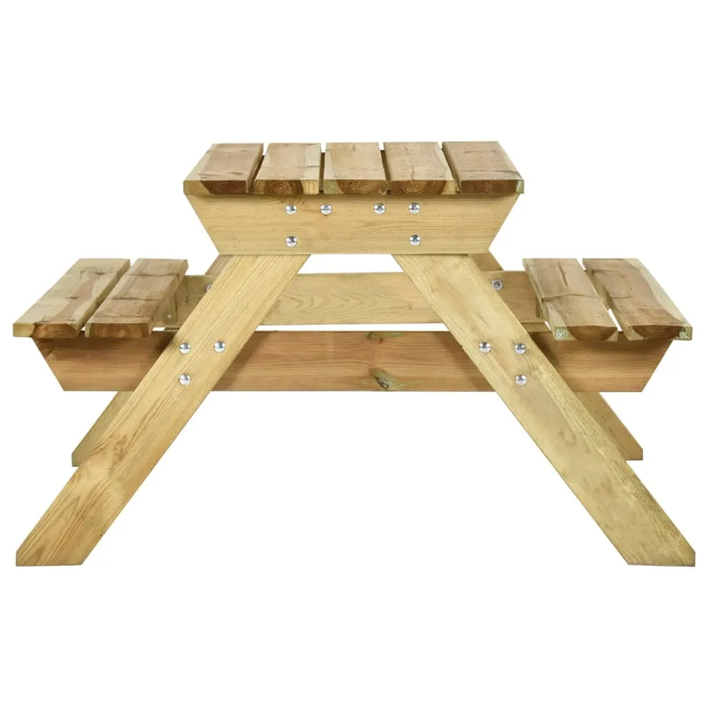 Picnic Table with Benches 110x123x73 cm Impregnated Pinewood