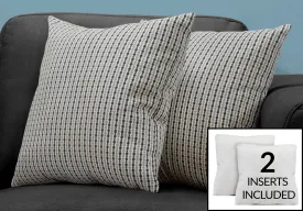 Pillow - 18"X 18" / Light Grey / Black Abstract Dot/ 2Pcs