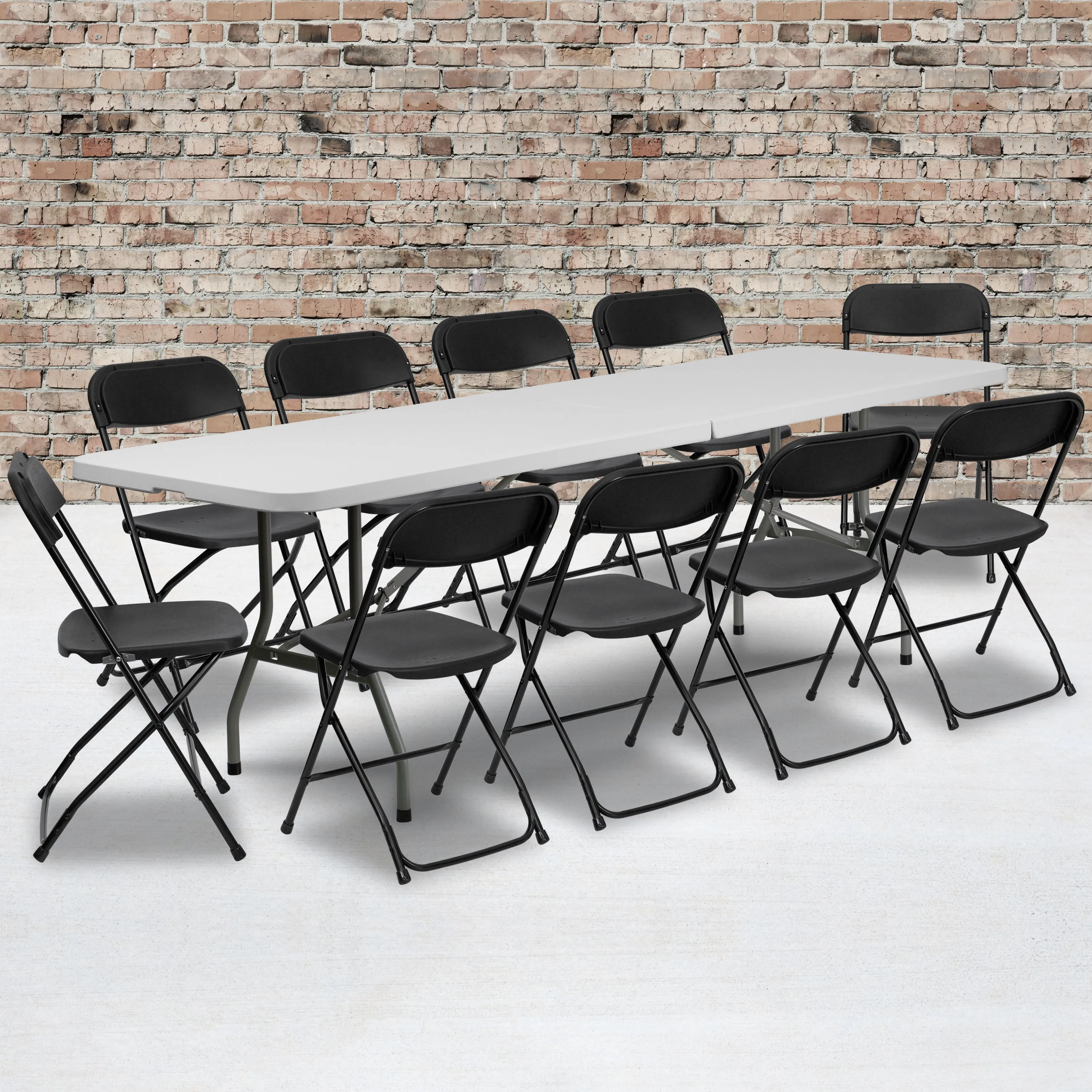 Plastic Event Fold Table Set RB-3096F-10-LEL3-BK-GG