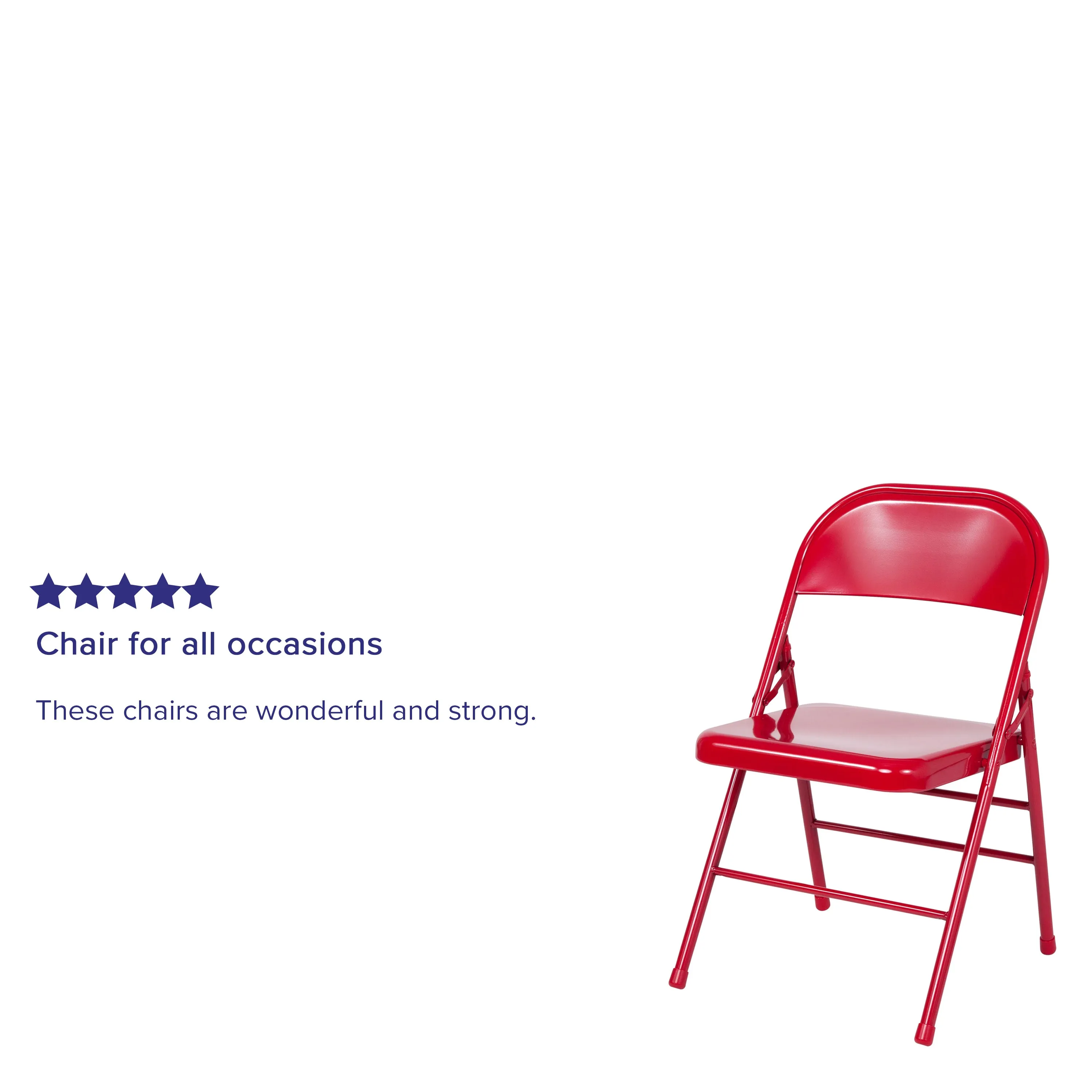 Red Metal Folding Chair 2-BD-F002-RED-GG