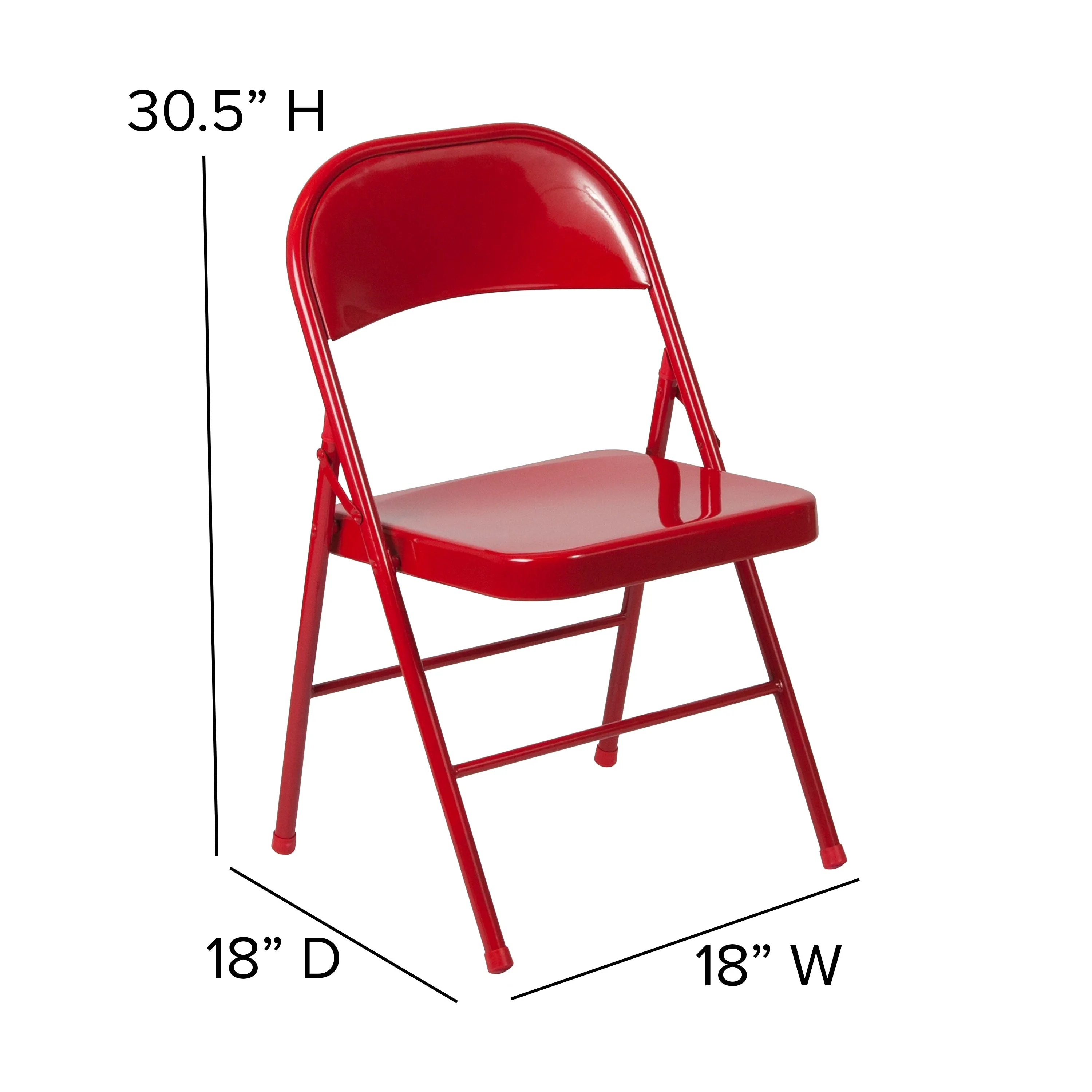 Red Metal Folding Chair 2-BD-F002-RED-GG