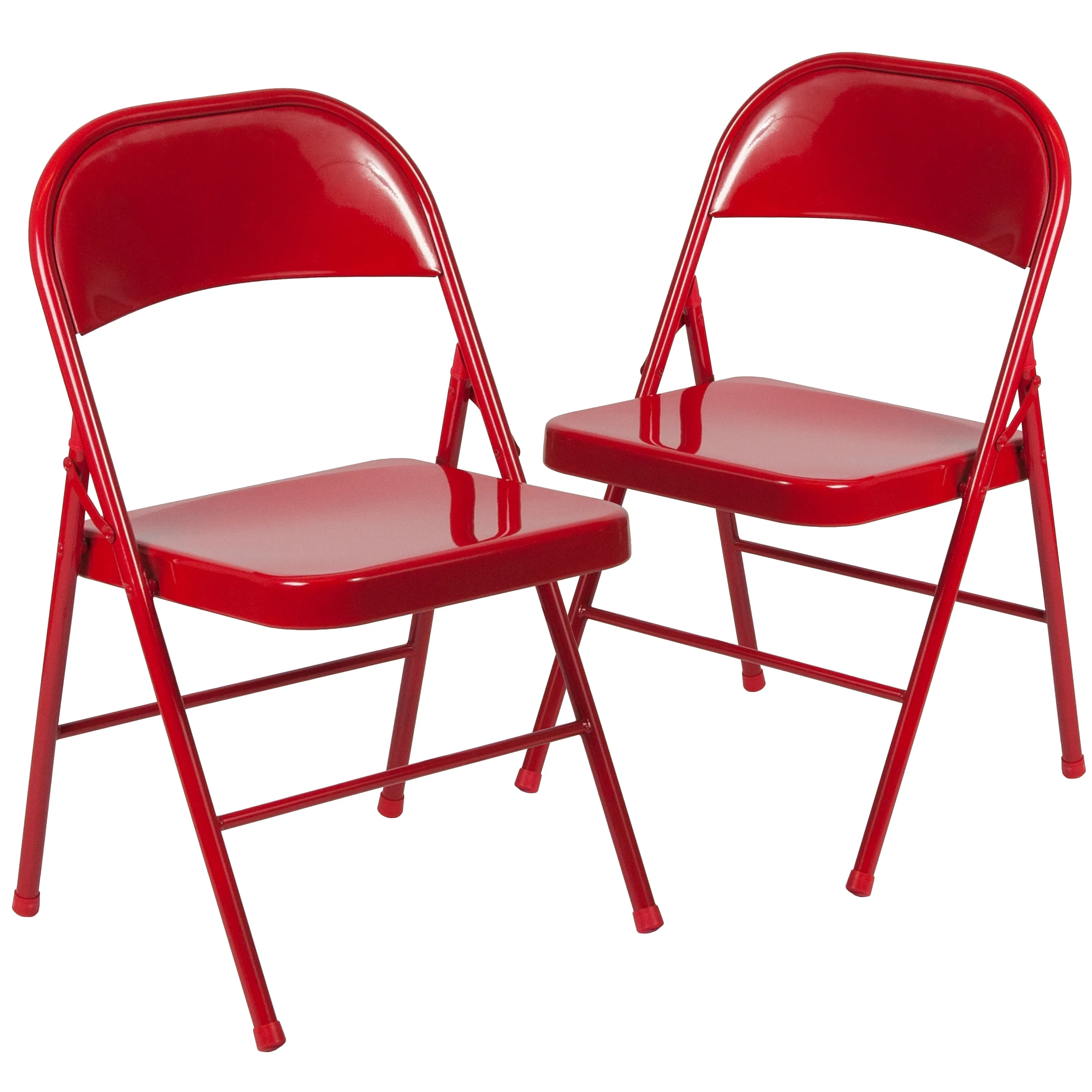 Red Metal Folding Chair 2-BD-F002-RED-GG