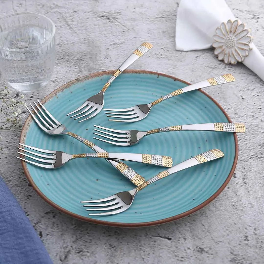 Roma Dinner Fork  - Gold Plated - Set of 6pcs