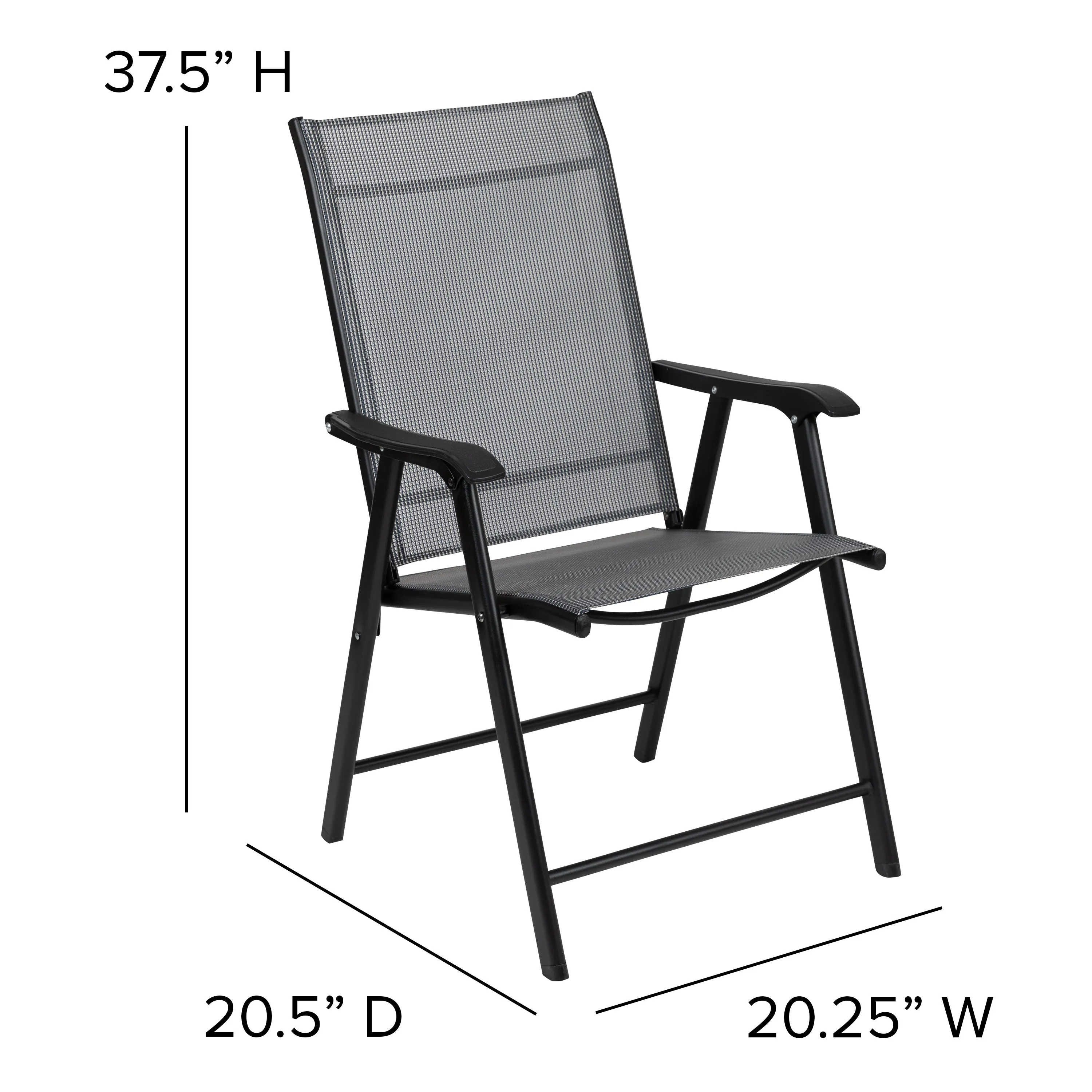 Set of 2 Modern Patio Folding Chairs