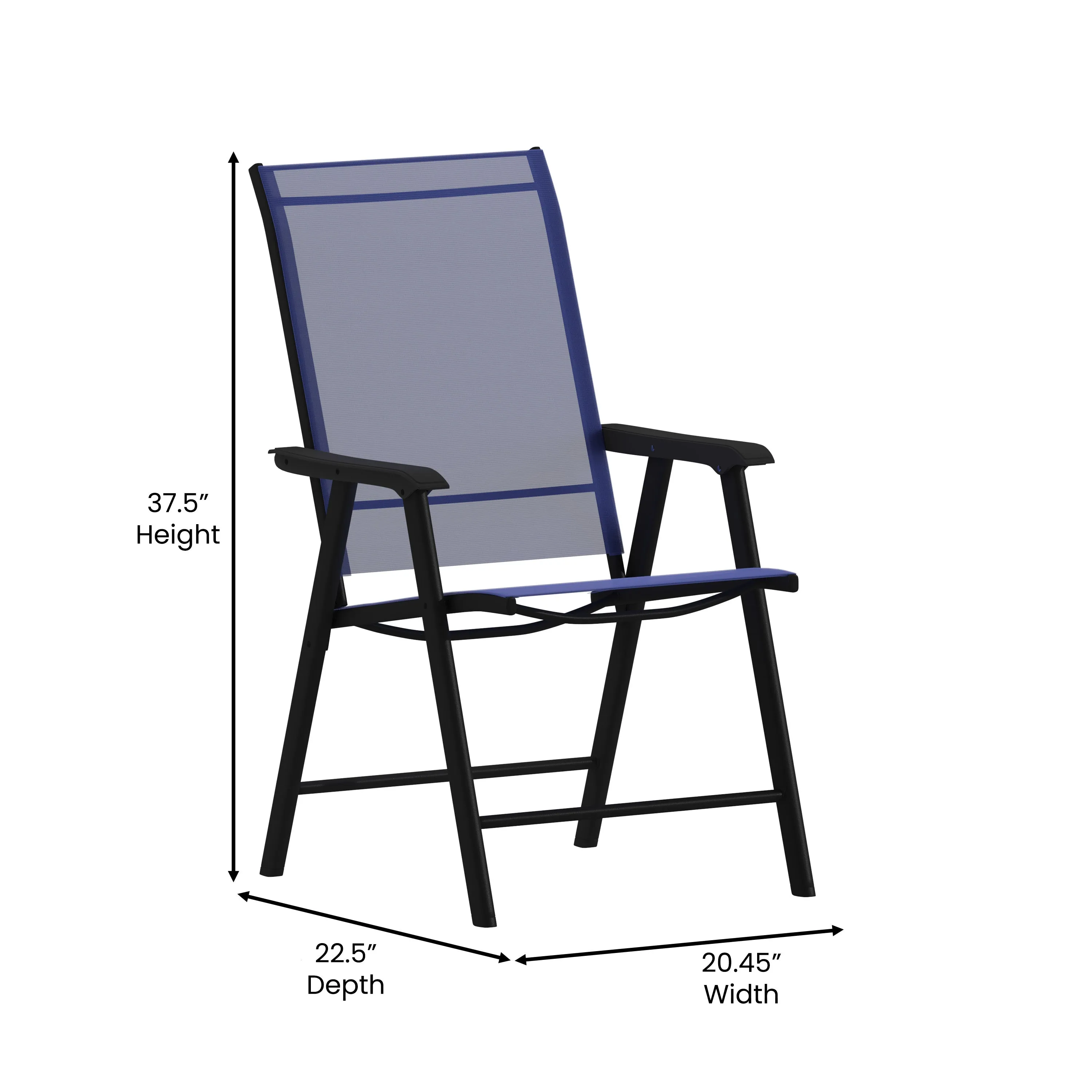 Set of 2 Modern Patio Folding Chairs