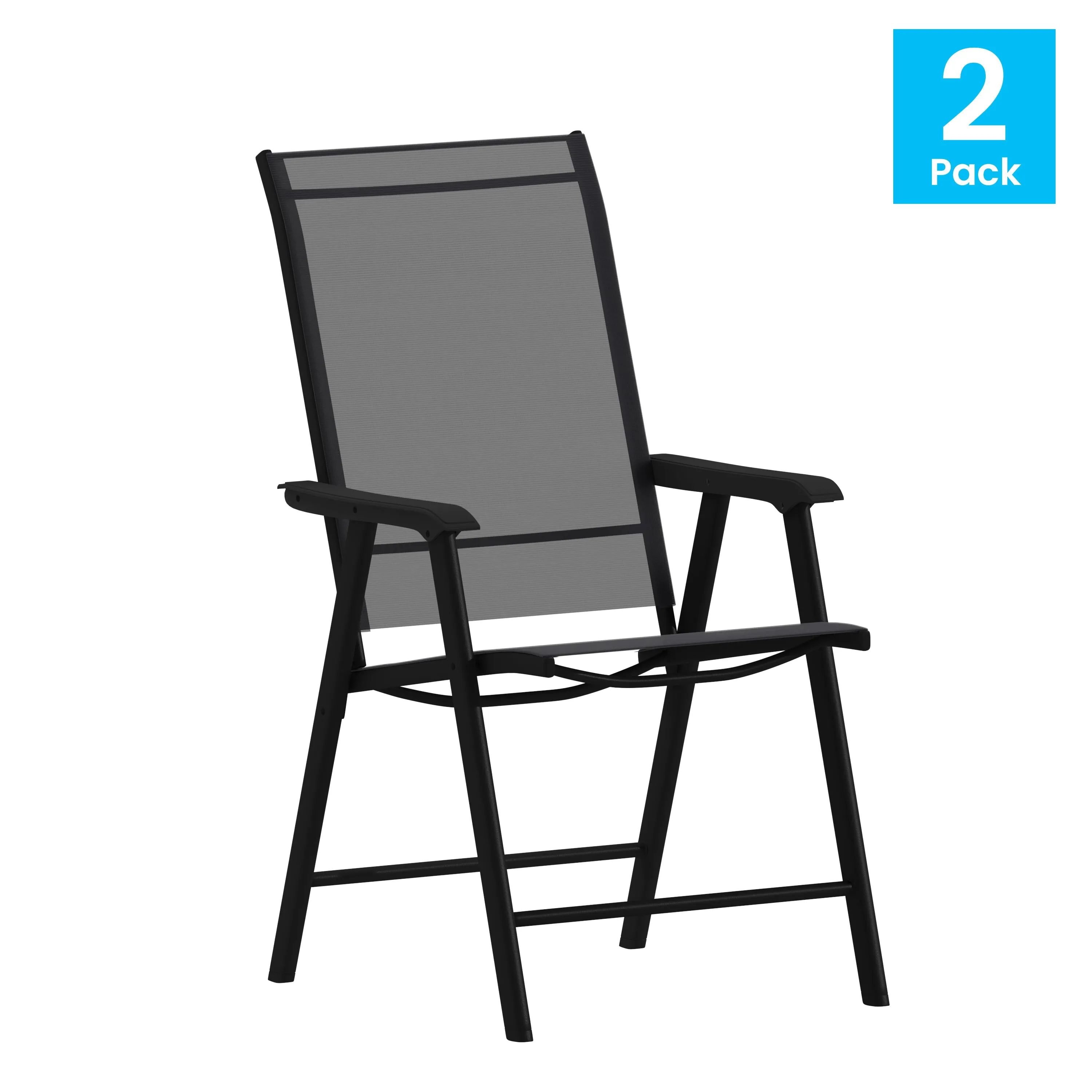 Set of 2 Modern Patio Folding Chairs