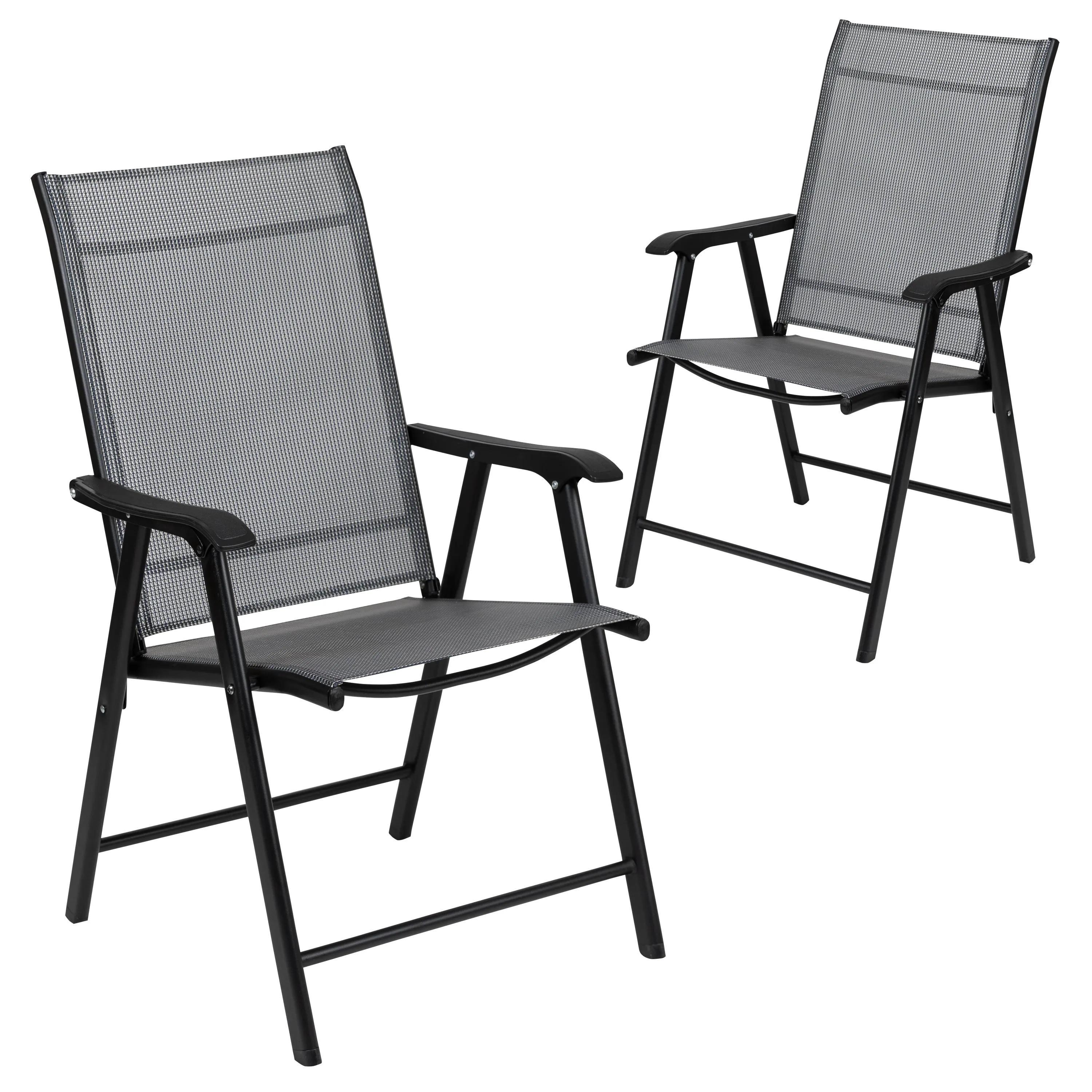 Set of 2 Modern Patio Folding Chairs