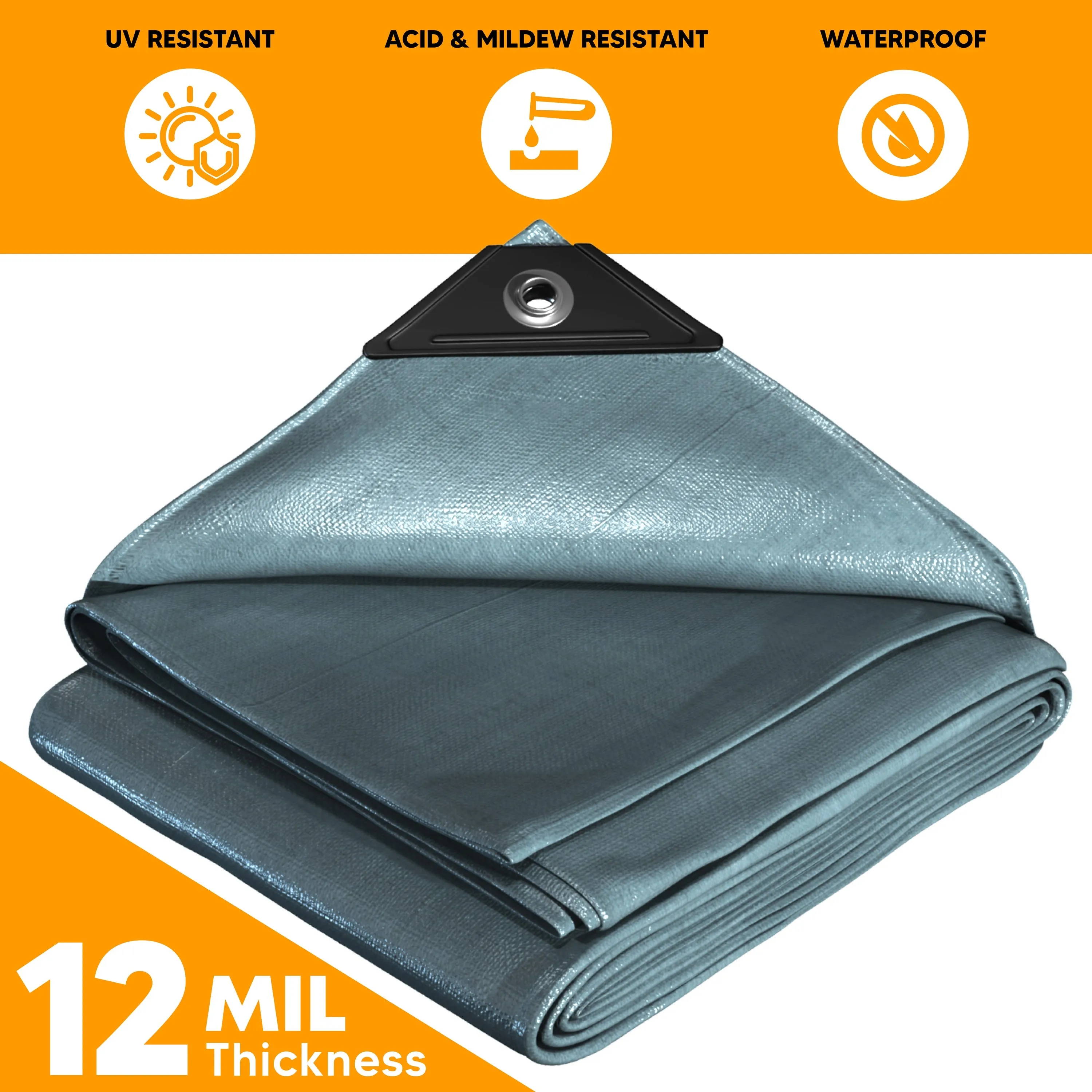 Silver Poly Tarp 10' x 24'