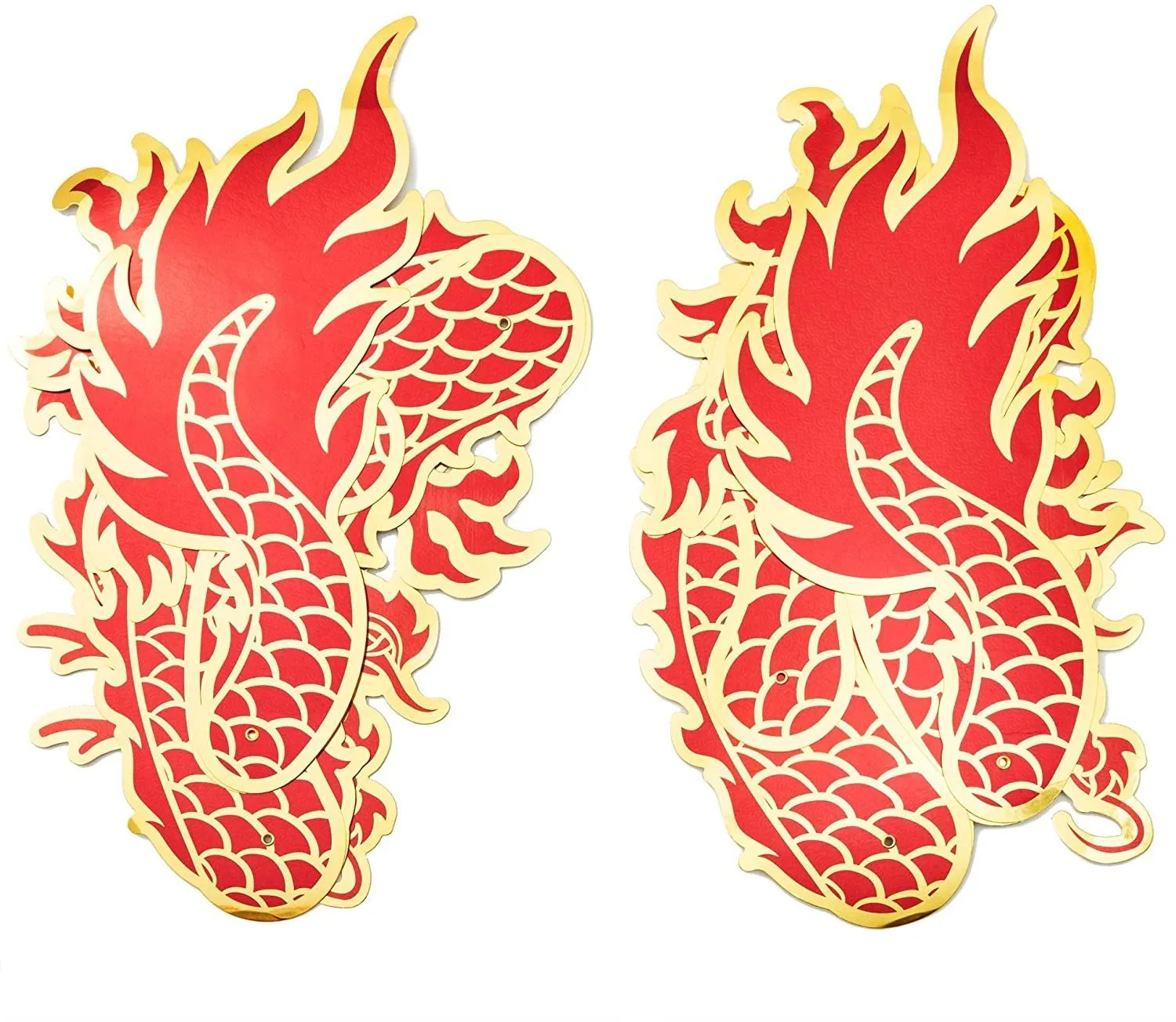 Sparkle and Bash Chinese New Year Dragon Decorations (5 ft, Paper, 2 Pack)