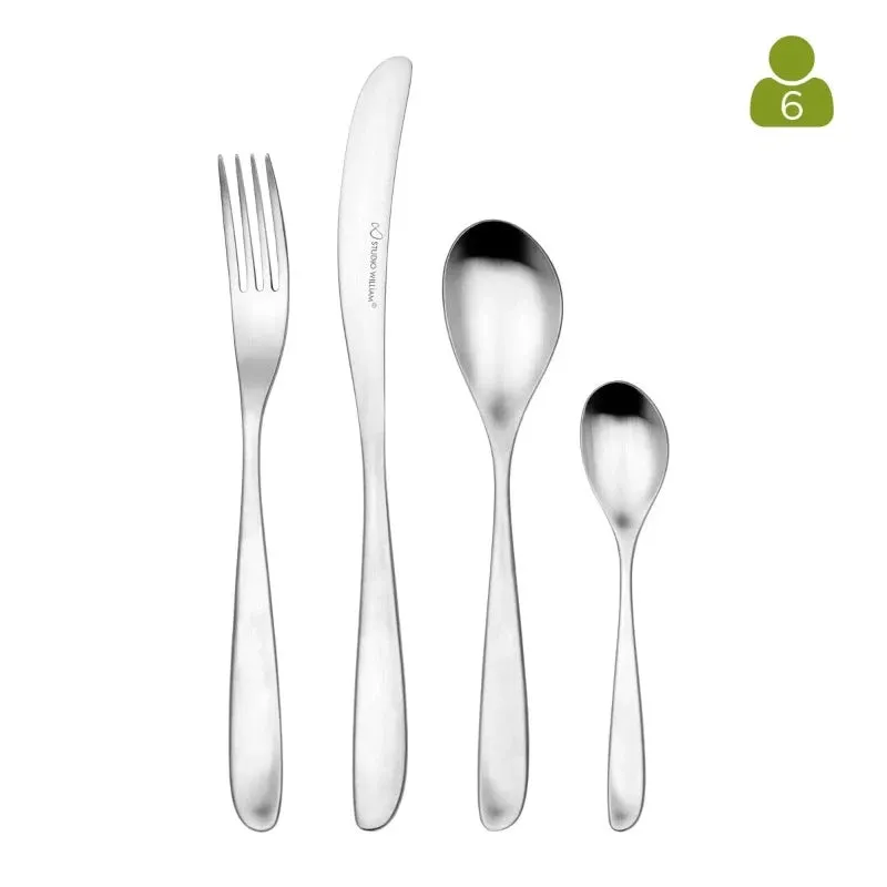 Studio William Olive Satin 24 Piece Cutlery Set