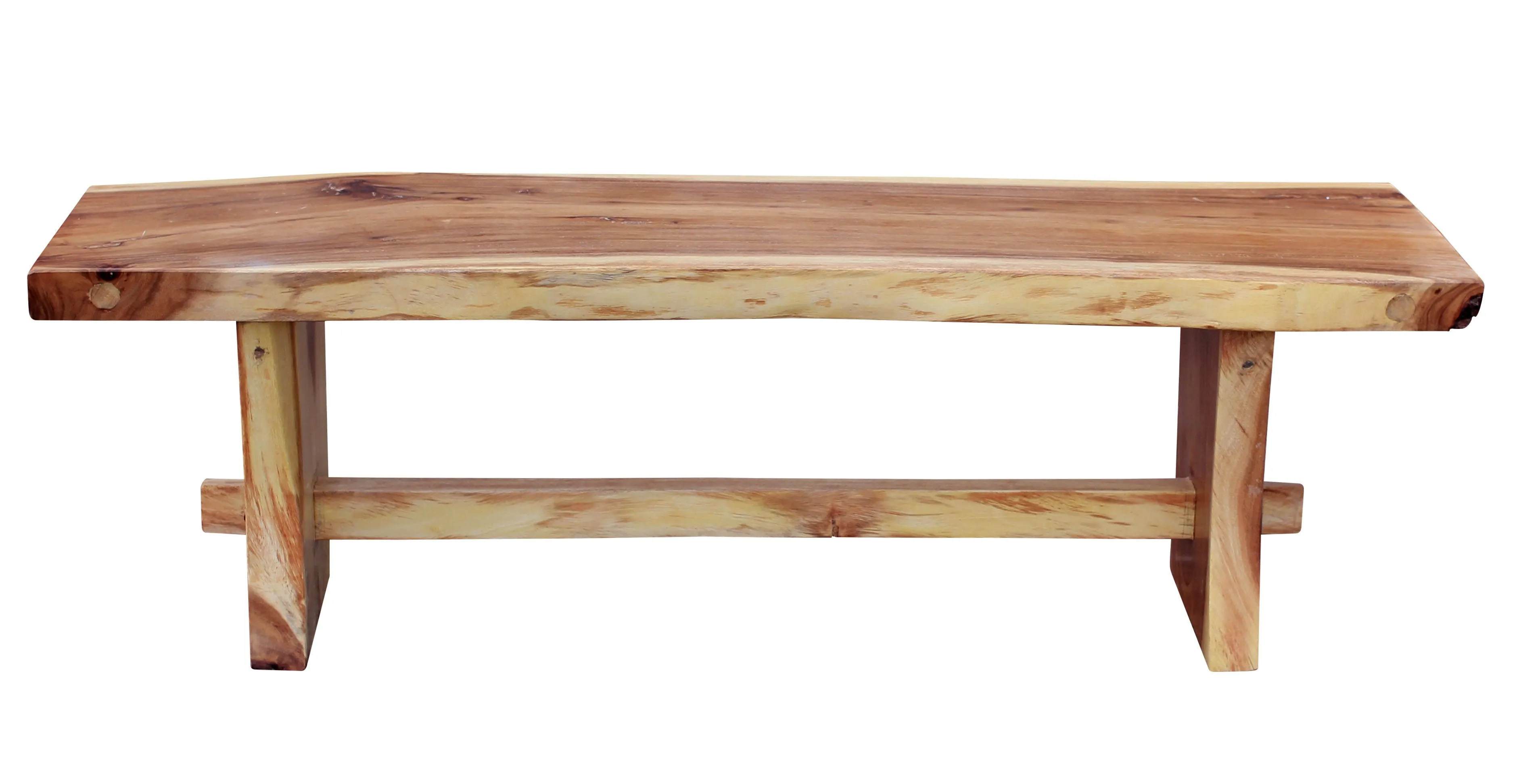 Suar Live Edge Slab Backless Bench approximately 59" long