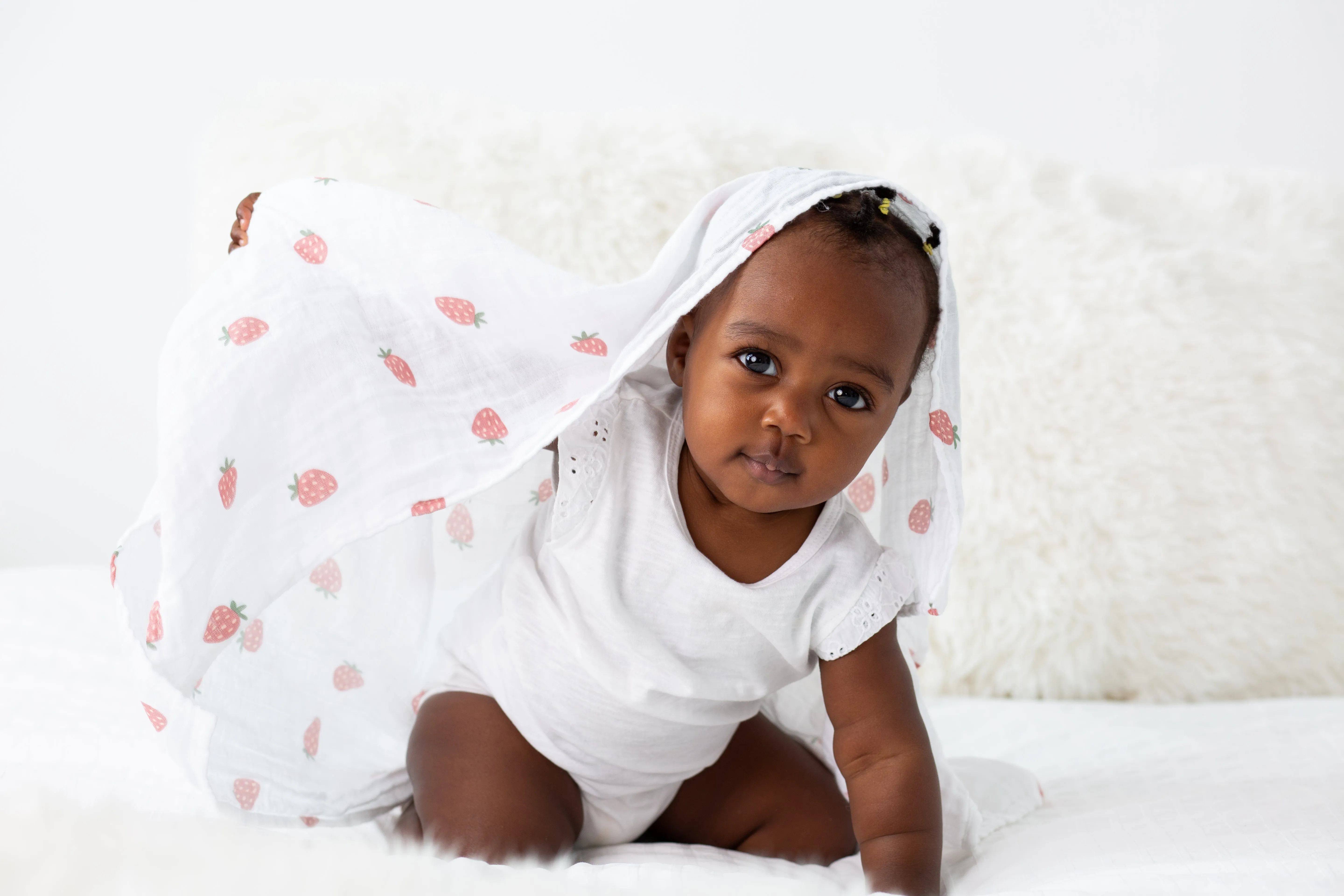 Swaddle Blanket Multipurpose Muslin - Strawberries