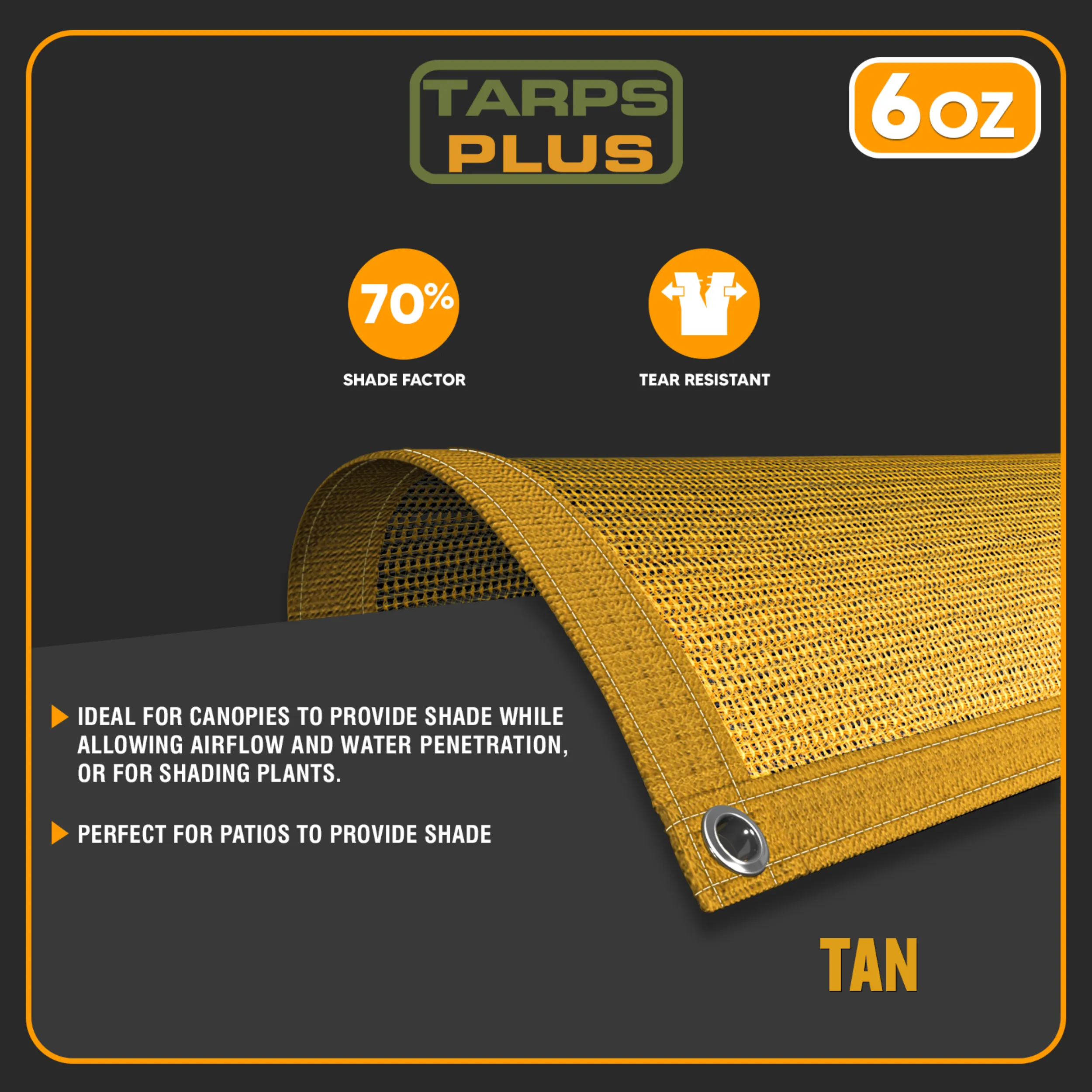 Tan Mesh Tarp 20' x 30'