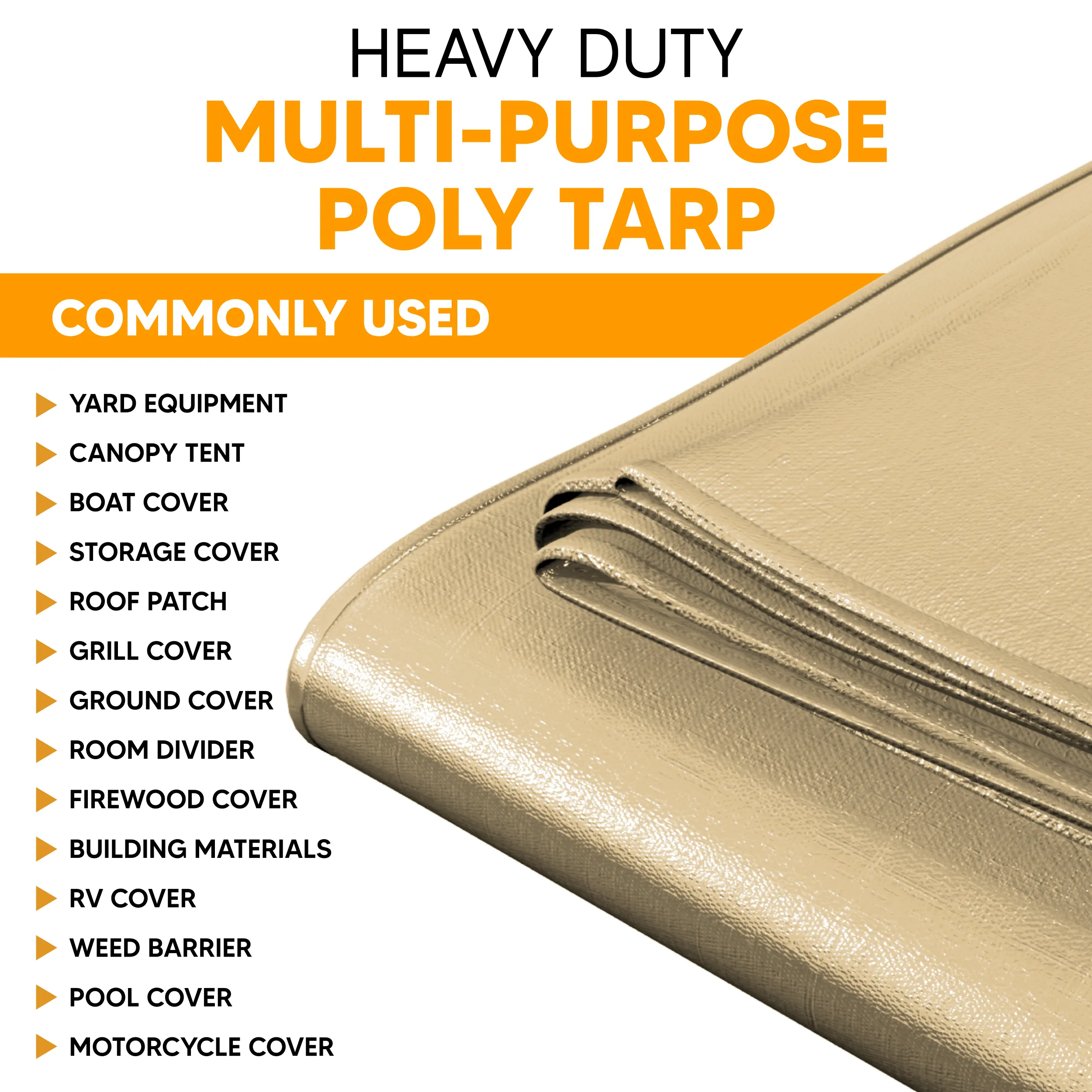 Tan Poly Tarp 10' x 10'