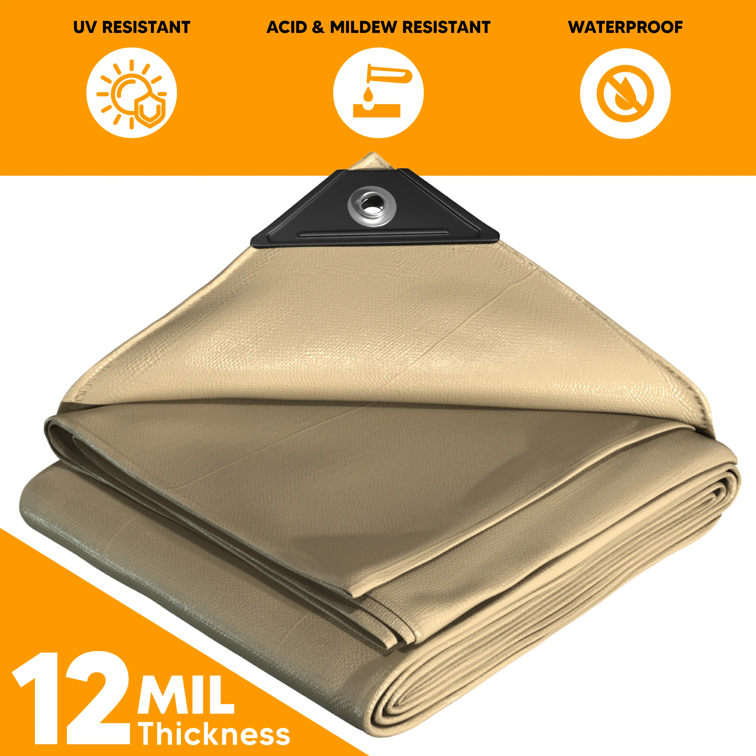 Tan Poly Tarp 10' x 10'