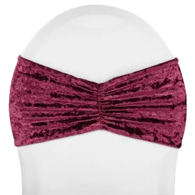 Velvet Ruffle Stretch Chair Band - Burgundy