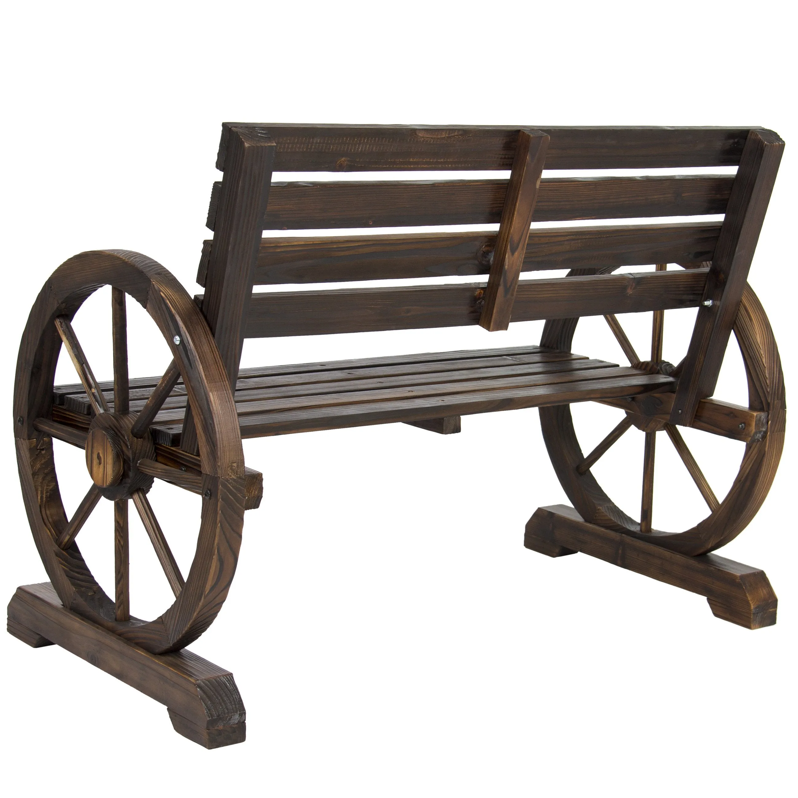 Wooden Wagon Wheel Bench