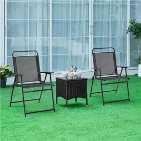 Yaheetech Outdoor Patio Chairs Folding Patio Chairs Set of 2