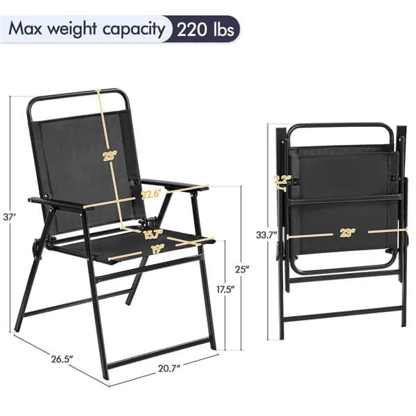 Yaheetech Outdoor Patio Chairs Folding Patio Chairs Set of 2